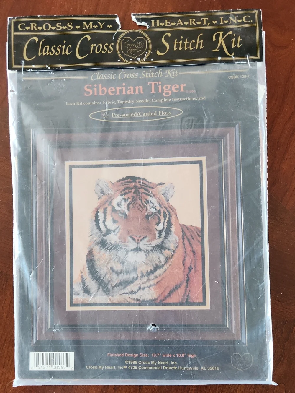 Cross My Heart Siberian Tiger Classic Cross Stitch Kit - Brown & Orange